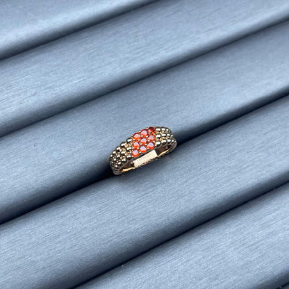 [Royal Jewellery]NARROW BEADED RING WITH DIAMONDS