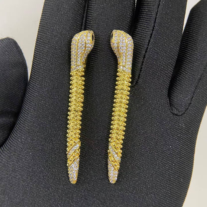 [Royal Jewellery]DIAMOND-SET DEW DROP SERPENT SERIES SNAKE CLIP EARRINGS