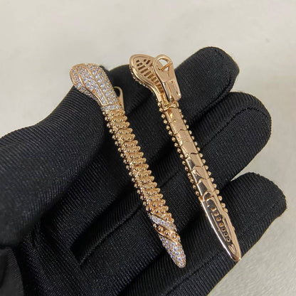 [Royal Jewellery]DIAMOND-SET DEW DROP SERPENT SERIES SNAKE CLIP EARRINGS