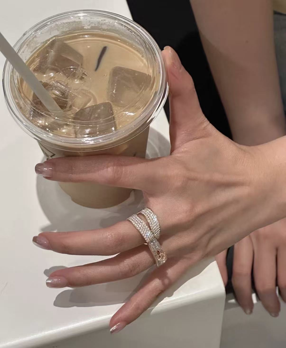 [Royal Jewellery]NEW STYLE FULL CIRCLE DOUBLE DIAMOND RING