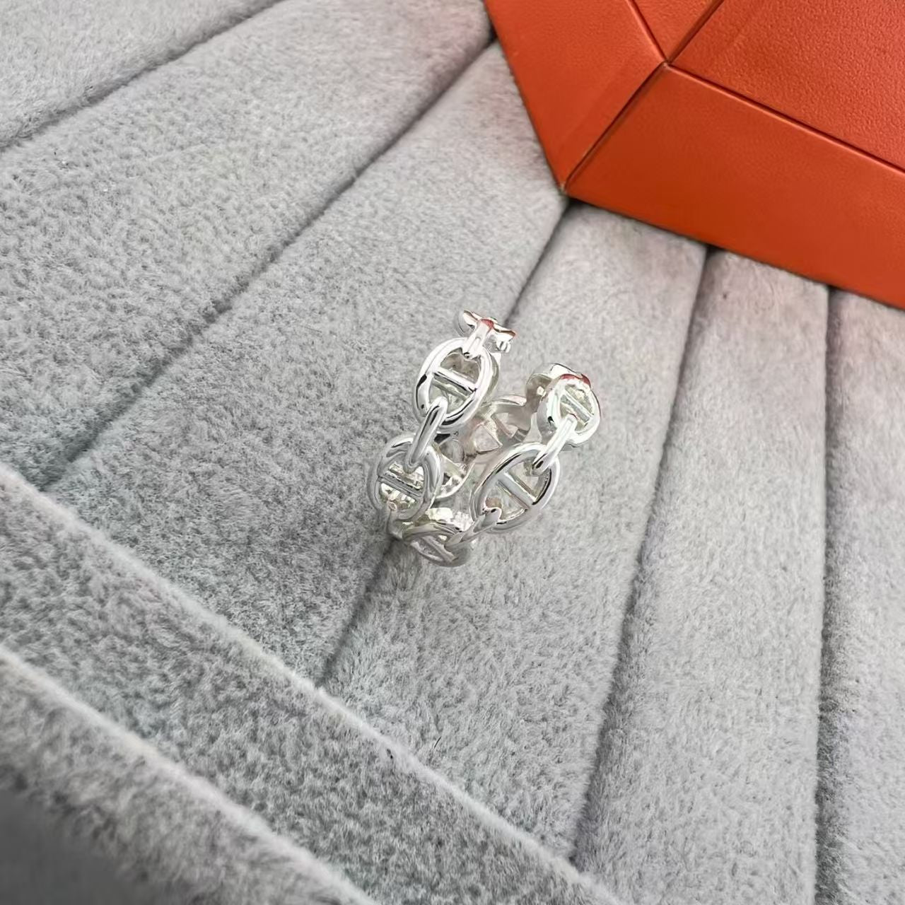 [Royal Jewellery]GLOSSY FINISH SQUARE COMBINATION DOUBLE-LAYER PIG NOSE RING