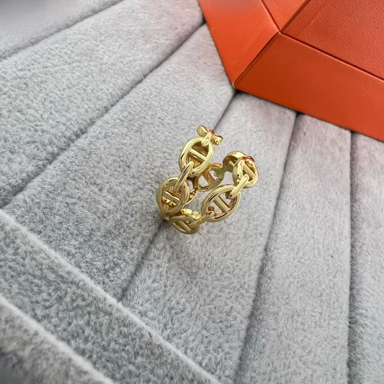 [Royal Jewellery]GLOSSY FINISH SQUARE COMBINATION DOUBLE-LAYER PIG NOSE RING