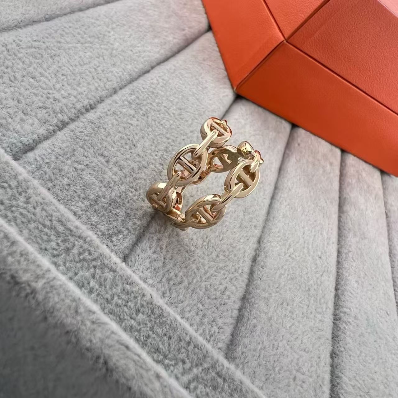 [Royal Jewellery]GLOSSY FINISH SQUARE COMBINATION DOUBLE-LAYER PIG NOSE RING