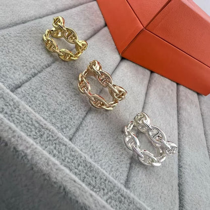 [Royal Jewellery]GLOSSY FINISH SQUARE COMBINATION DOUBLE-LAYER PIG NOSE RING