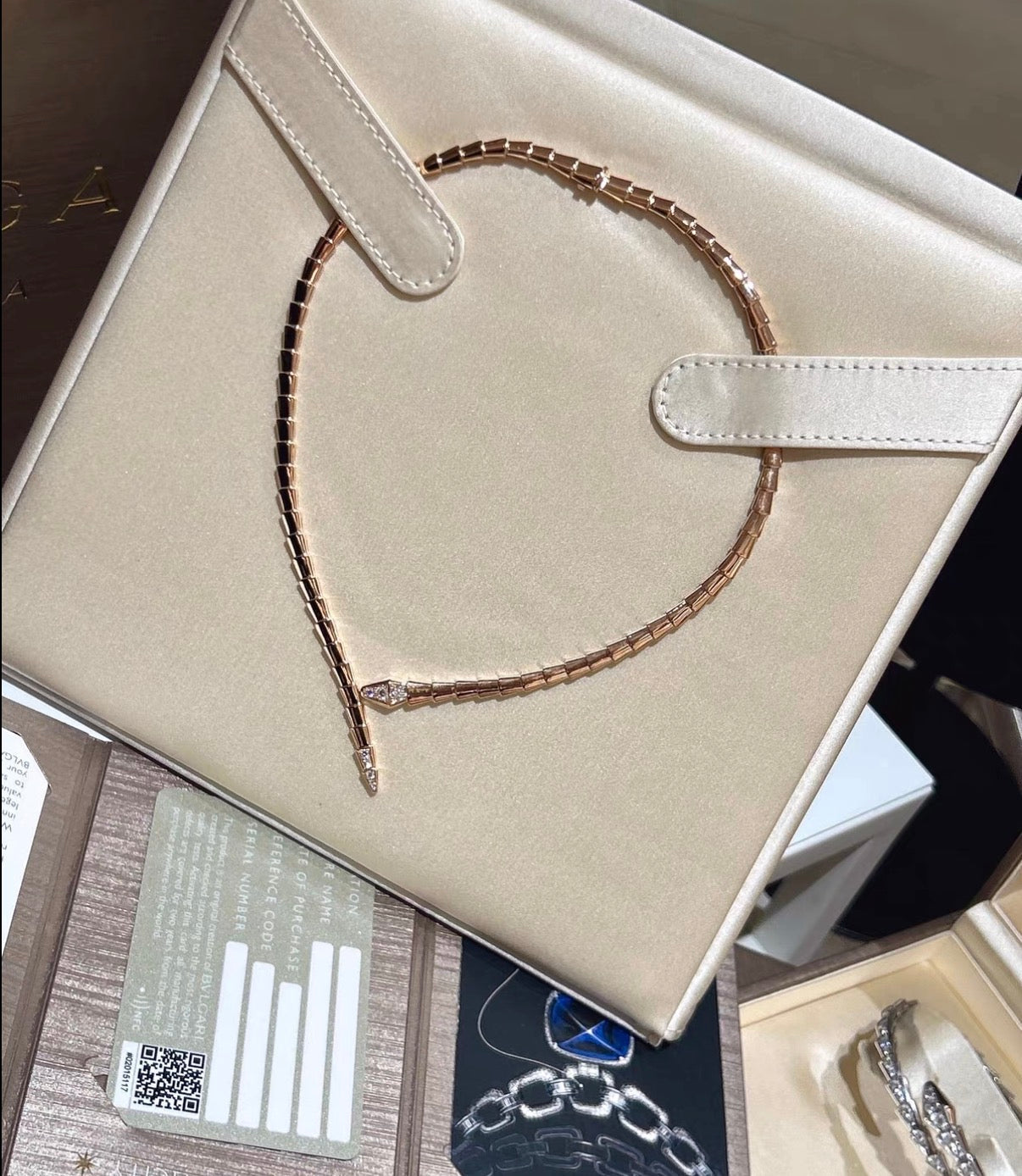 [Royal Jewellery]SERPENTI VIPER SERIES ROSE GOLD SNAKE NECKLACE