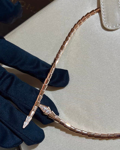 [Royal Jewellery]SERPENTI VIPER SERIES ROSE GOLD SNAKE NECKLACE