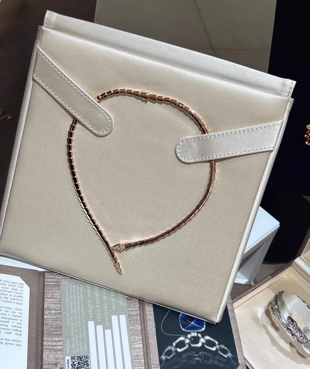 [Royal Jewellery]SERPENTI VIPER SERIES ROSE GOLD SNAKE NECKLACE