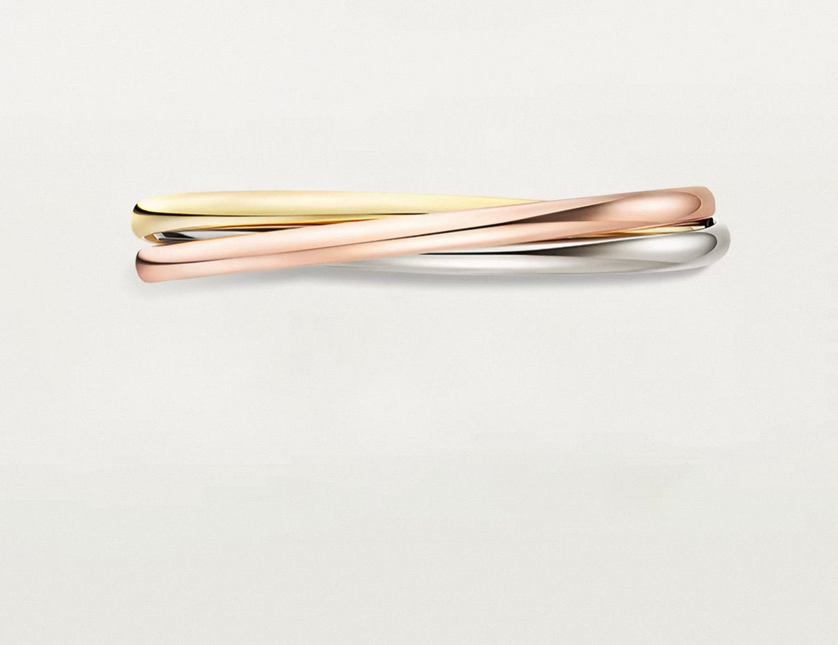 [Max]TRINITY COLLECTION CLASSIC THREE-COLOUR GOLD TRIPLE BAND BANGLE