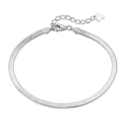 [Royal Jewellery]Flat Snake Bone Chain Blade Necklace