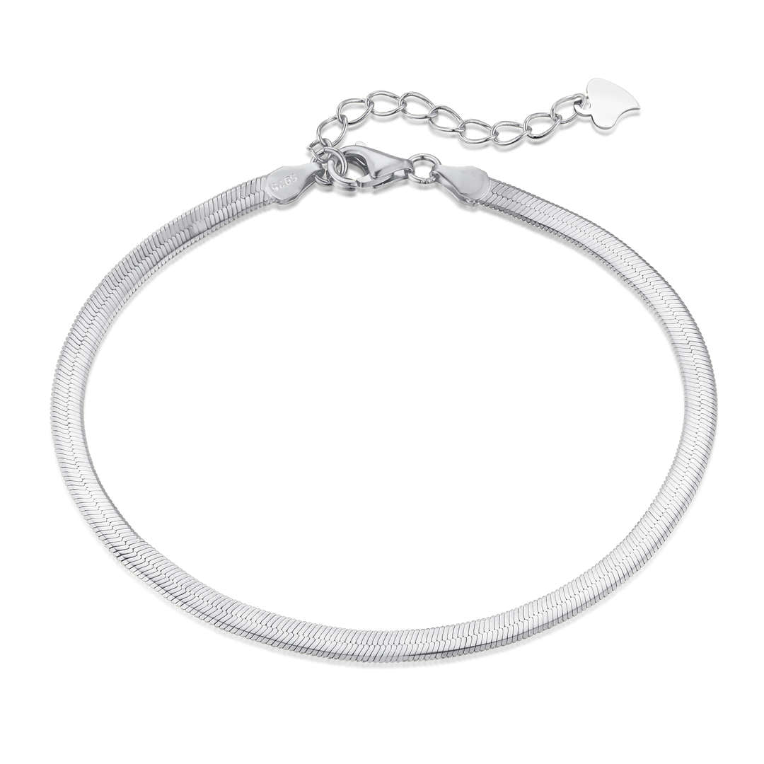 [Royal Jewellery]Flat Snake Bone Chain Blade Necklace