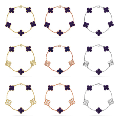 [Royal Jewellery]CLOVER 5 MOTIF PURPLE STRIPES BRACELET COLLECTION