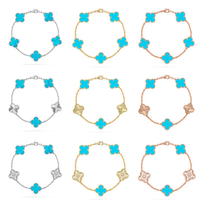 [Royal Jewellery] CLOVER 5 MOTIF TURQUOISE BRACELET COLLECTION
