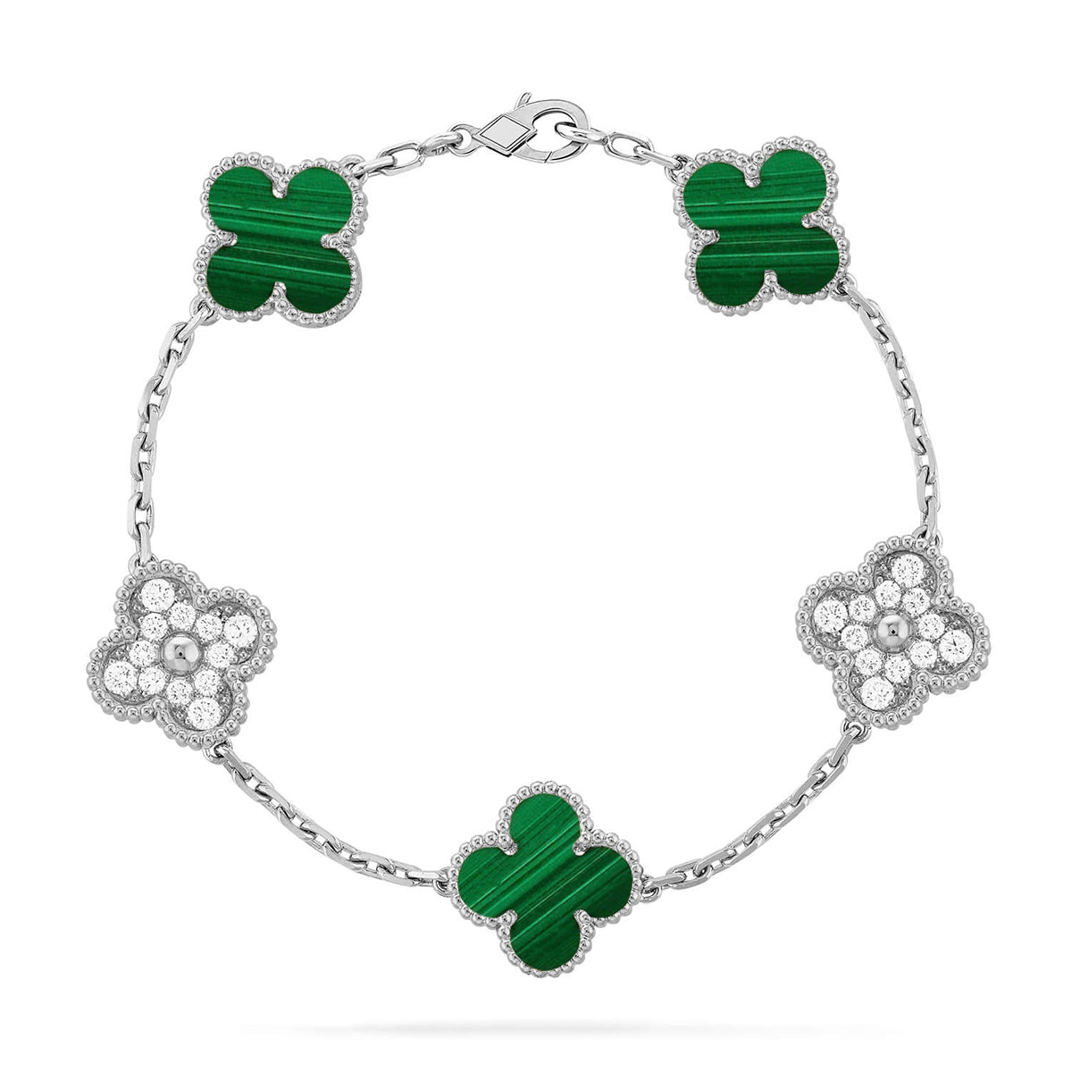 [Royal Jewellery] CLOVER 5 MOTIF MALACHITE BRACELET COLLECTION