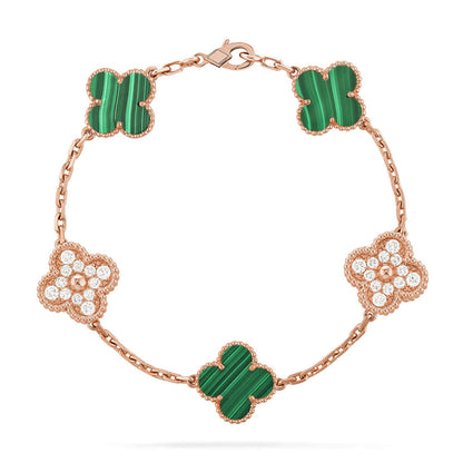 [Royal Jewellery] CLOVER 5 MOTIF MALACHITE BRACELET COLLECTION