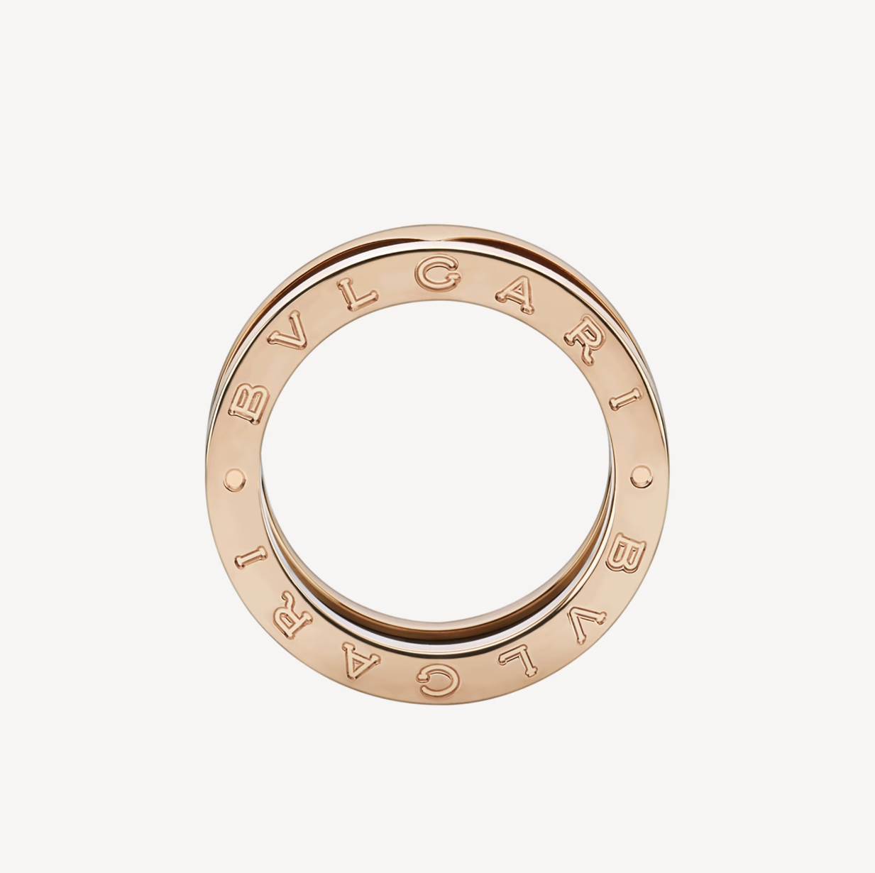 [ROYAL]ZERO 1 TWO-BAND LOOPS AND BLACK CERAMIC PINK GOLD RING