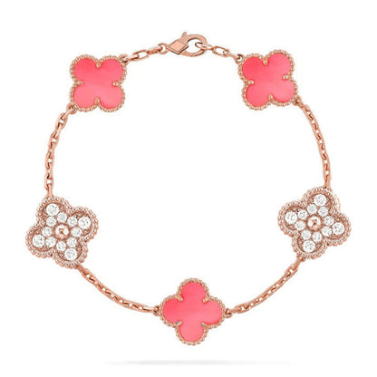 [Royal Jewellery] CLOVER 5 MOTIFS  PINK MOP BRACELET COLLECTION