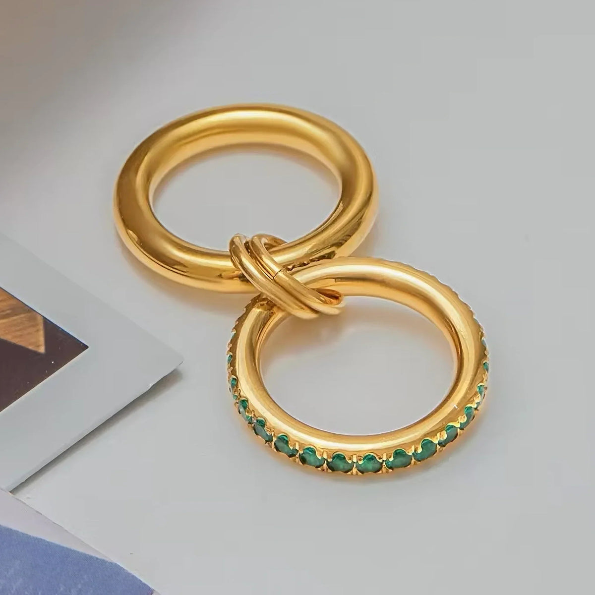 [Royal&Vicky]Viridian gestapelter Diamantring