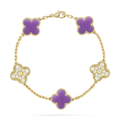 [Royal Jewellery]CLOVER 5 MOTIF LIGHT PURPLE BRACELET COLLECTION