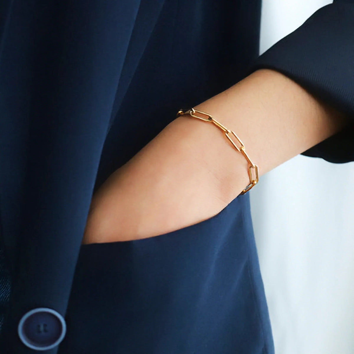 [Royal&Vicky]Eloise Gold Paperclip Bracelet