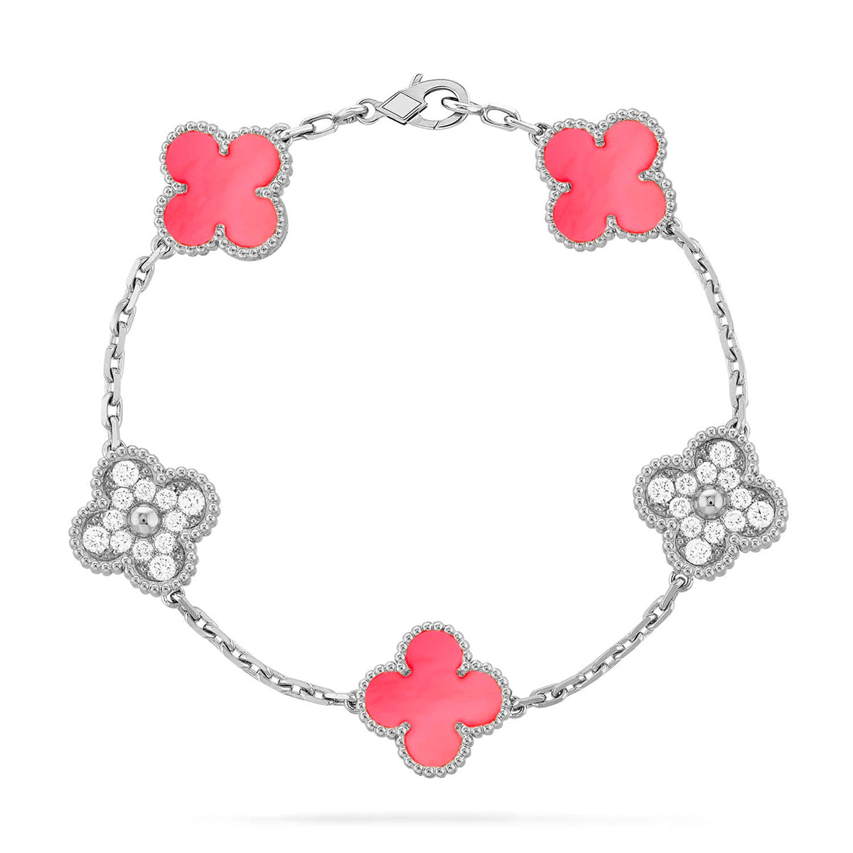 [Royal Jewellery] CLOVER 5 MOTIFS  PINK MOP BRACELET COLLECTION