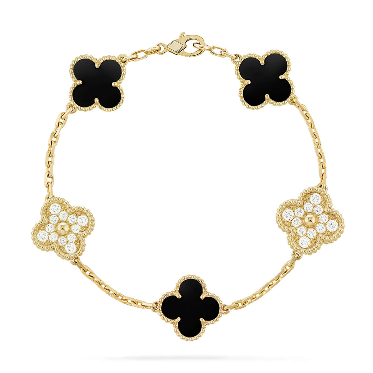 [Royal Jewellery] CLOVER 5 MOTIF ONYXS BRACELET COLLECTION
