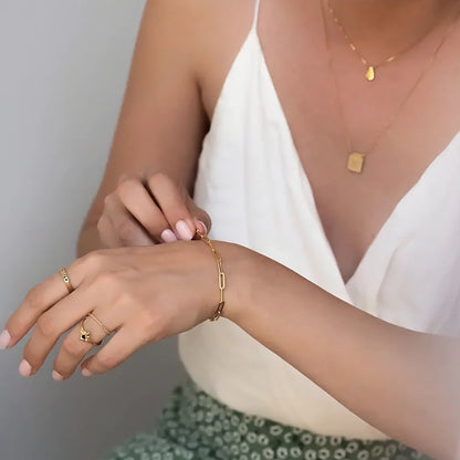 [Royal&Vicky]Eloise Gold Paperclip Bracelet