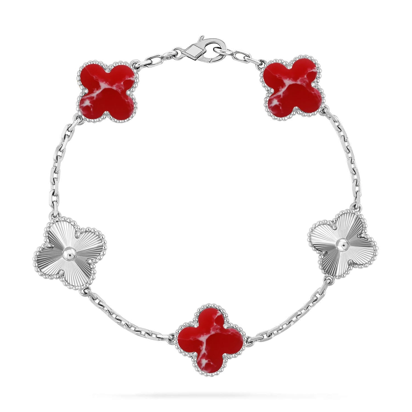[Royal Jewellery]CLOVER 5 MOTIF RED PATTERN BRACELET COLLECTION