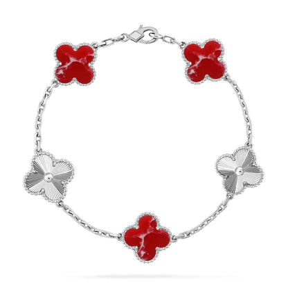 [Royal Jewellery]CLOVER 5 MOTIF RED PATTERN BRACELET COLLECTION