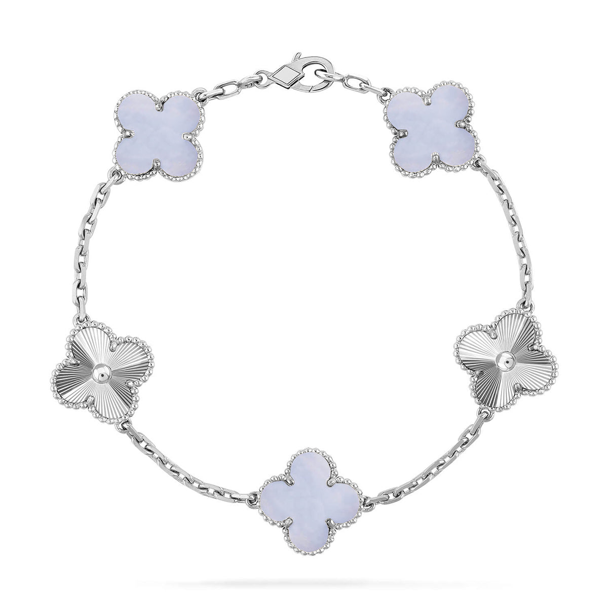 [Royal Jewellery] CLOVER 5 MOTIF PURPLE CHALCEDONY BRACELET COLLECTION