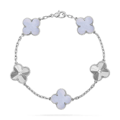 [Royal Jewellery] CLOVER 5 MOTIF PURPLE CHALCEDONY BRACELET COLLECTION