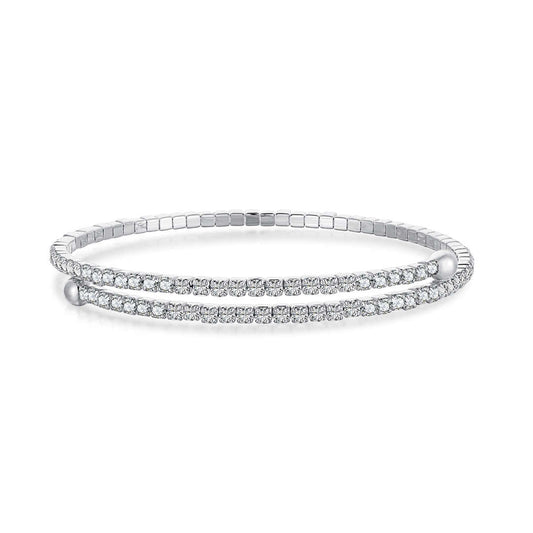 [Royal Jewellery]Row of Diamonds Round Fashion Bracelet