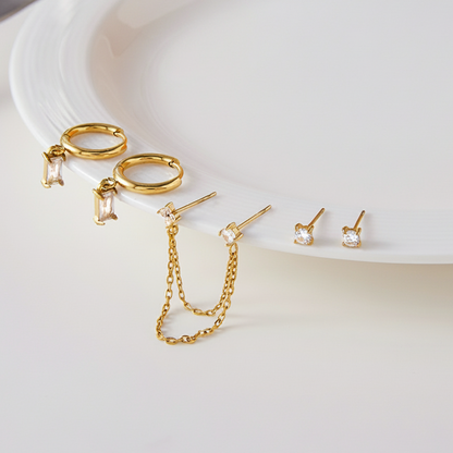 [Royal&Vicky]Dina Essential Diamond-Ohrringe Bundle