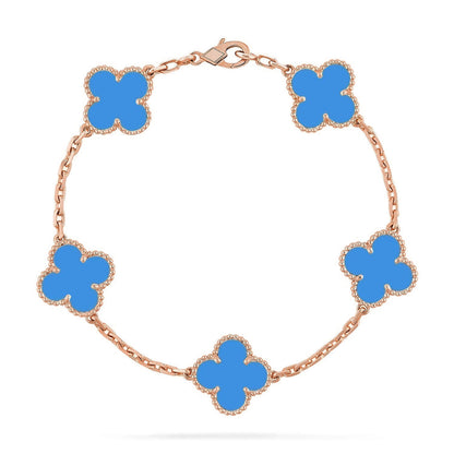 [Royal Jewellery] CLOVER 5 MOTIF BLUE AGATE BRACELET COLLECTION