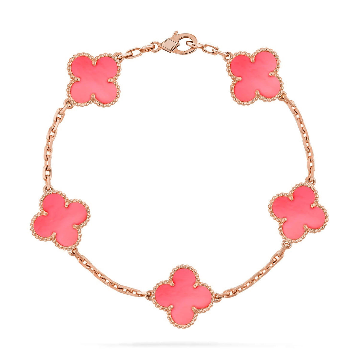 [Royal Jewellery] CLOVER 5 MOTIFS  PINK MOP BRACELET COLLECTION