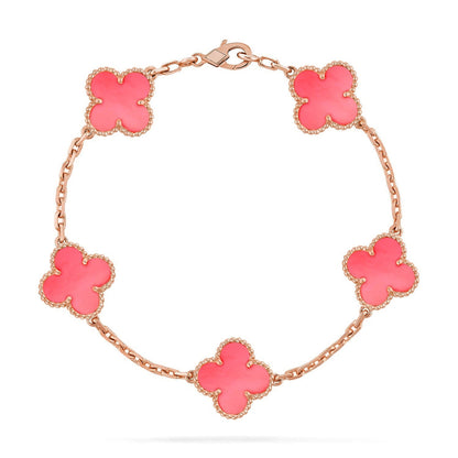 [Royal Jewellery] CLOVER 5 MOTIFS  PINK MOP BRACELET COLLECTION