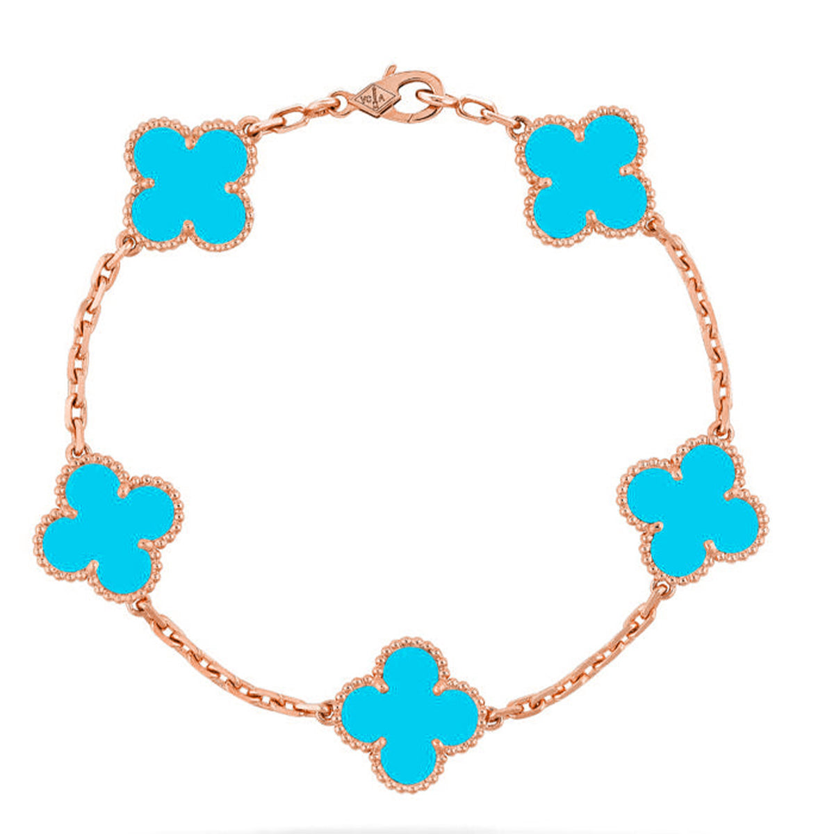 [Royal Jewellery] CLOVER 5 MOTIF TURQUOISE BRACELET COLLECTION