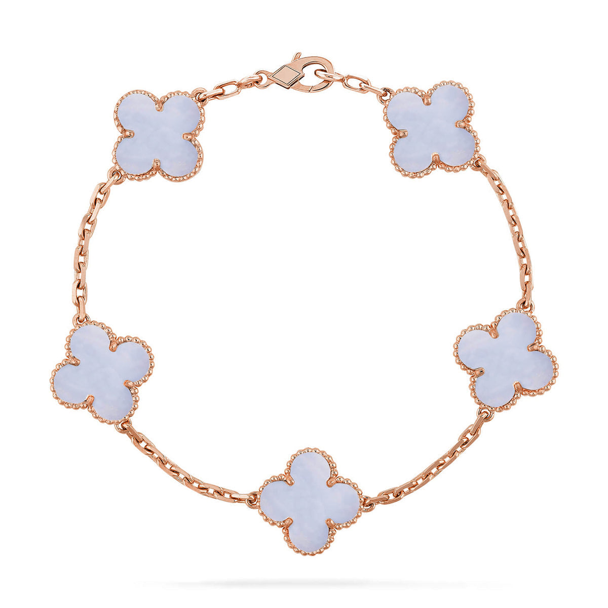 [Royal Jewellery] CLOVER 5 MOTIF PURPLE CHALCEDONY BRACELET COLLECTION