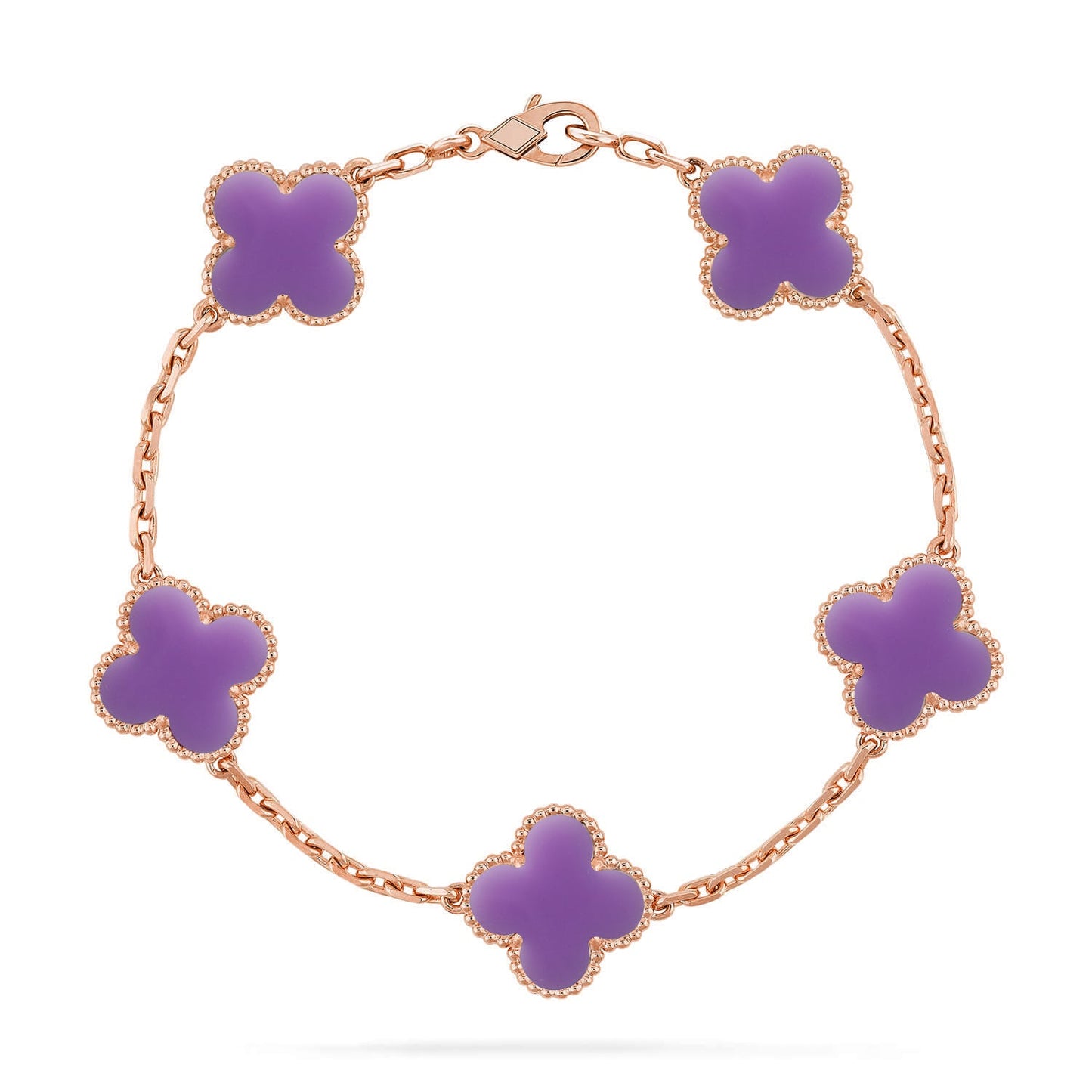 [Royal Jewellery]CLOVER 5 MOTIF LIGHT PURPLE BRACELET COLLECTION