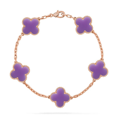 [Royal Jewellery]CLOVER 5 MOTIF LIGHT PURPLE BRACELET COLLECTION