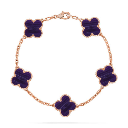 [Royal Jewellery]CLOVER 5 MOTIF PURPLE STRIPES BRACELET COLLECTION