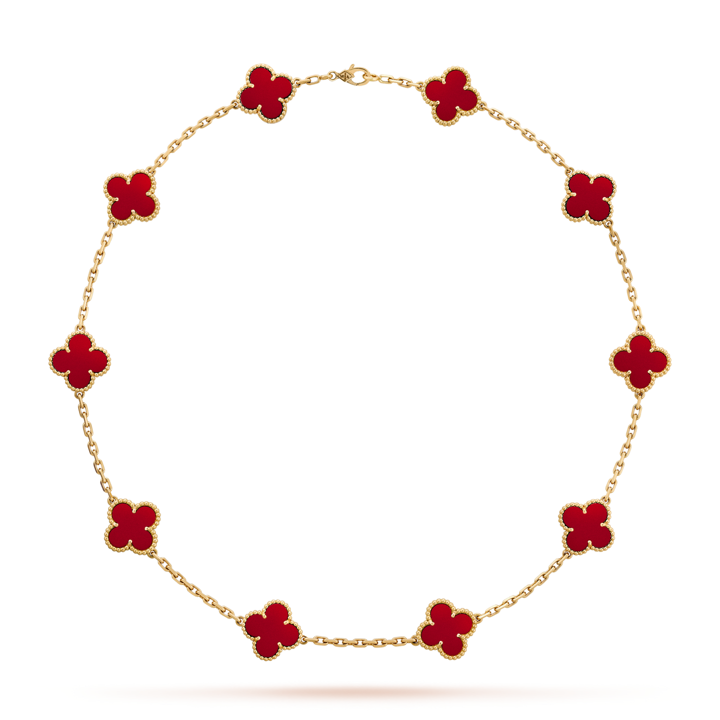 [Royal Jewellery]CLOVER 10 MOTIFS CARNELIAN NECKLACE