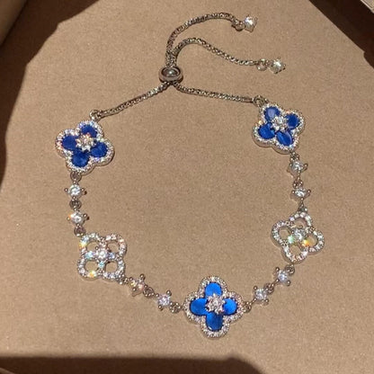 [Royal Jewellery]CLOVER 5 MOTIF PINK BLUE RED WHITE BRACELET