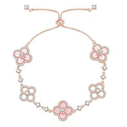 [Royal Jewellery]CLOVER 5 MOTIF PINK BLUE RED WHITE BRACELET