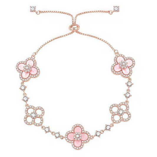 [Royal Jewellery]CLOVER 5 MOTIF PINK BLUE RED WHITE BRACELET