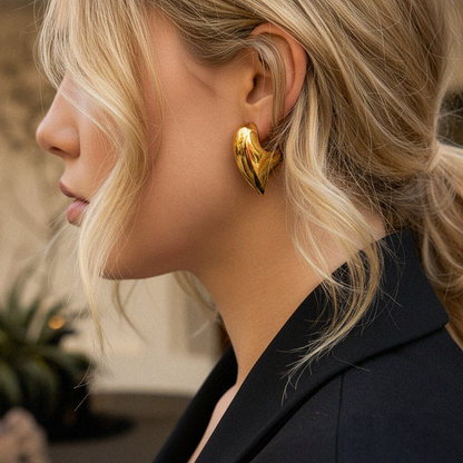 [Royal&Vicky]Aimee チャンキーハートゴールドピアス