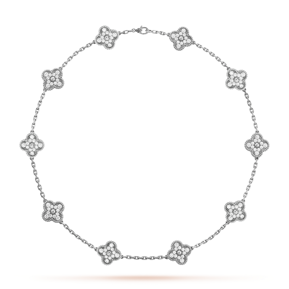 [Royal Jewellery]CLOVER 10 MOTIFS DIAMOND NECKLACE