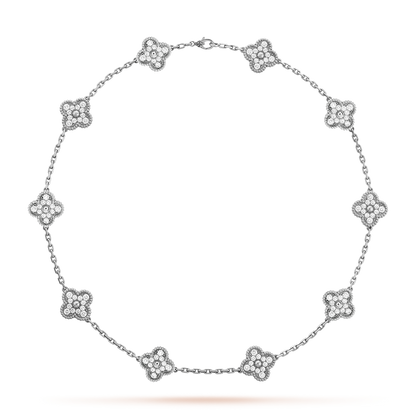[Royal Jewellery]CLOVER 10 MOTIFS DIAMOND NECKLACE