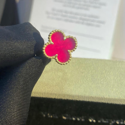 [Royal Jewellery]NEW CLOVER PINK ENAMEL RINGS