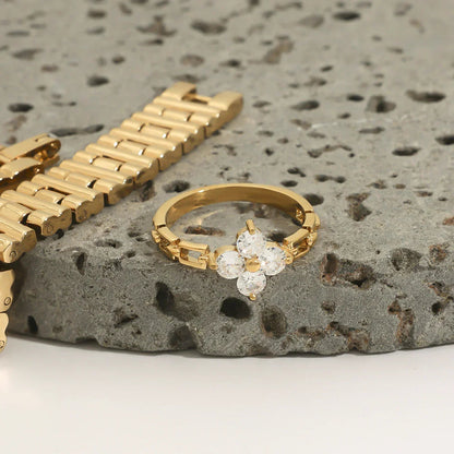 [Royal&Vicky]Clestine Diamant-Blütenring