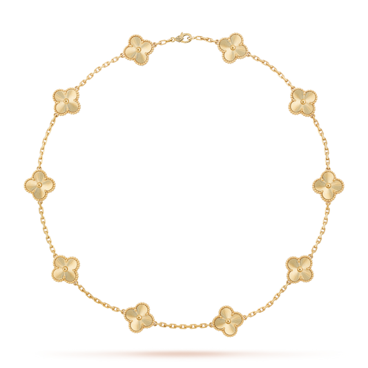 [Royal Jewellery]CLOVER 10 MOTIFS LASER NECKLACE